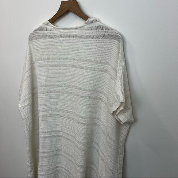 World Market One Size Textured Cotton Open Front Short Sleeve Cardigan - Picture 7 of 13